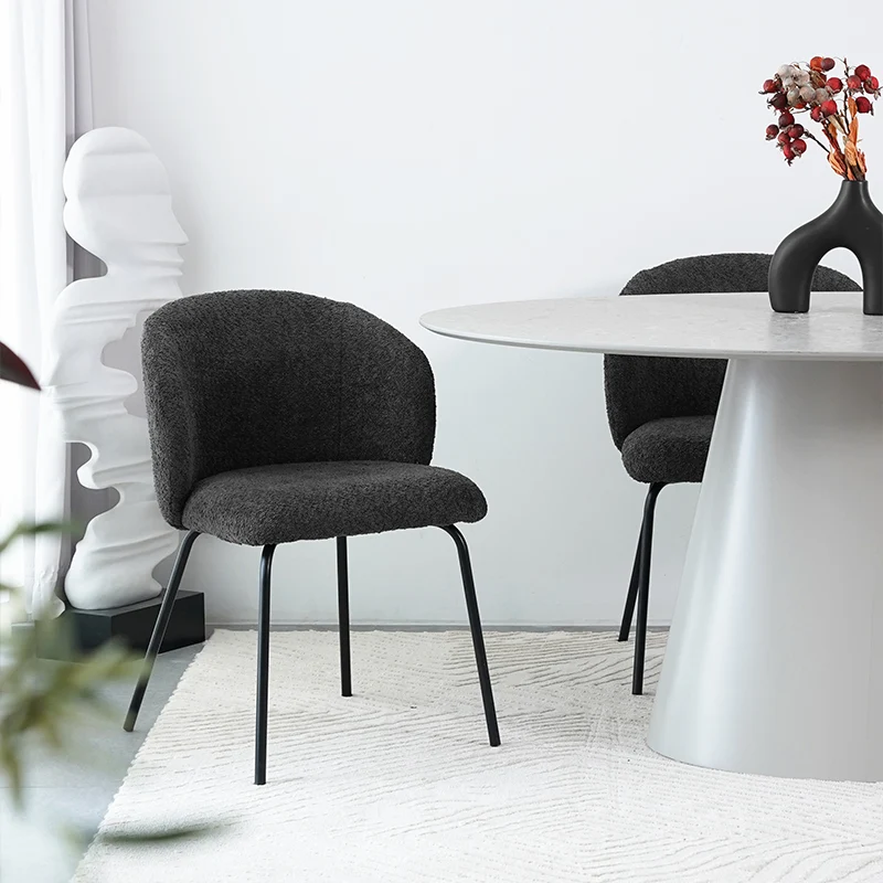 Chaise de Salle à Manger Yasin [Lot de 2] [Tissu Bouclette]