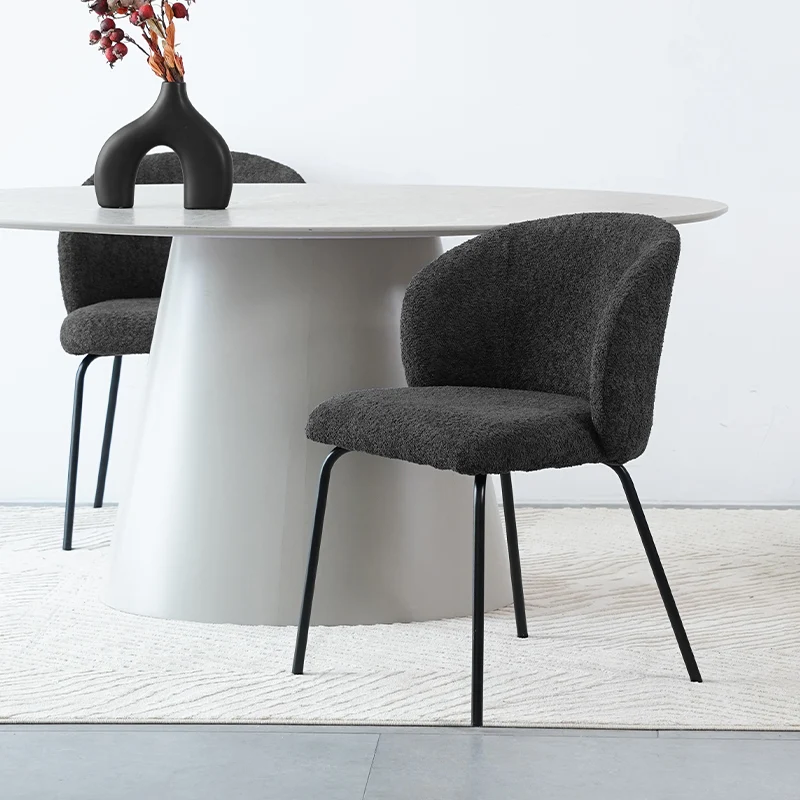 Chaise de Salle à Manger Yasin [Lot de 2] [Tissu Bouclette]