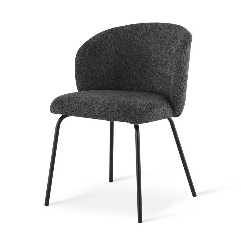 Chaise de Salle à Manger Yasin [Lot de 2] [Tissu Bouclette]