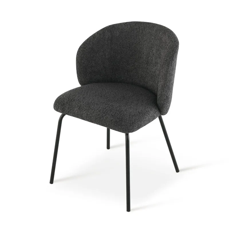 Chaise de Salle à Manger Yasin [Lot de 2] [Tissu Bouclette]