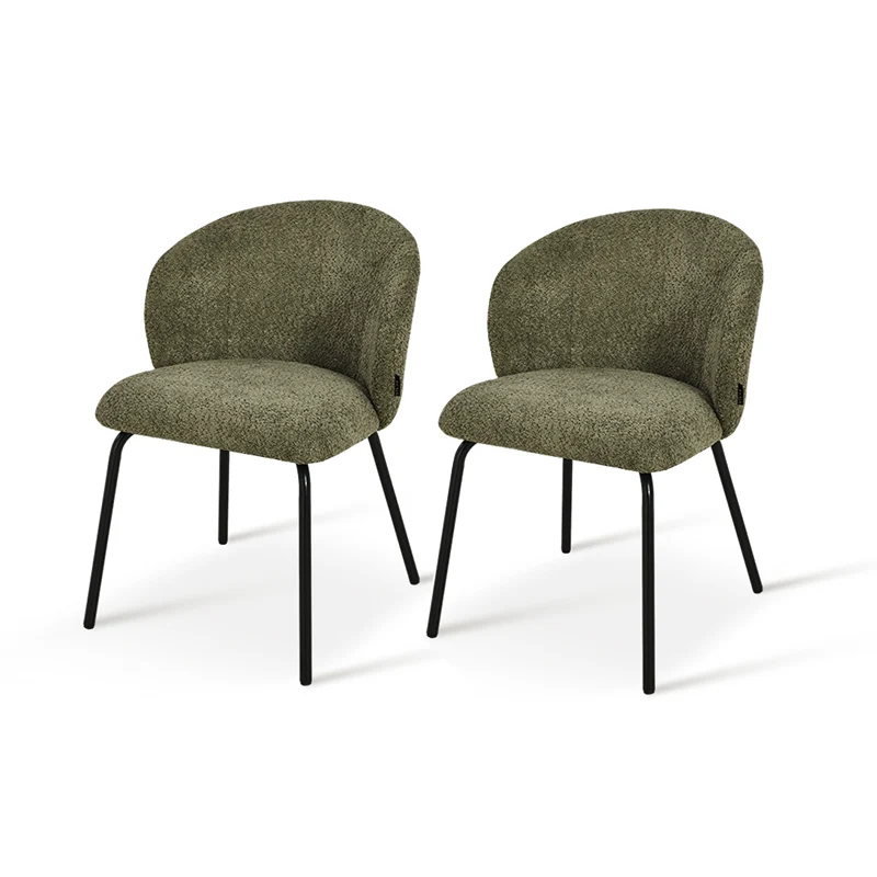 Chaise de Salle à Manger Yasin [Lot de 2] [Tissu Bouclette]