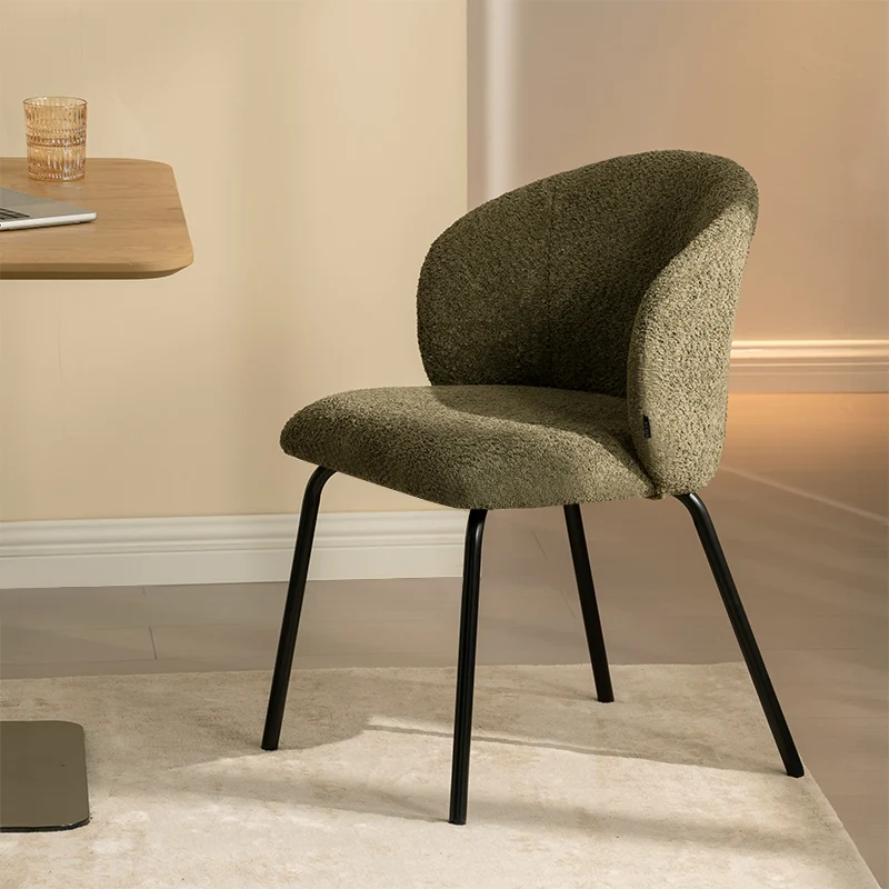 Chaise de Salle à Manger Yasin [Lot de 2] [Tissu Bouclette]