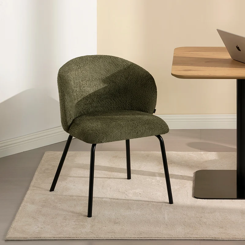 Chaise de Salle à Manger Yasin [Lot de 2] [Tissu Bouclette]