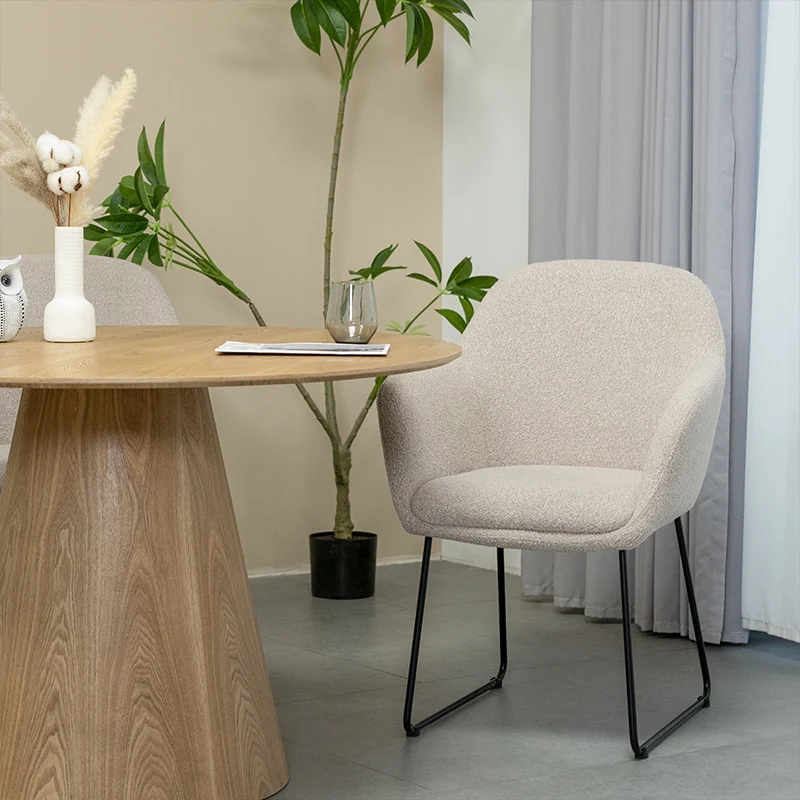 Fauteuil salle à manger Neve [Lot de 2] [Tissu Bouclette]