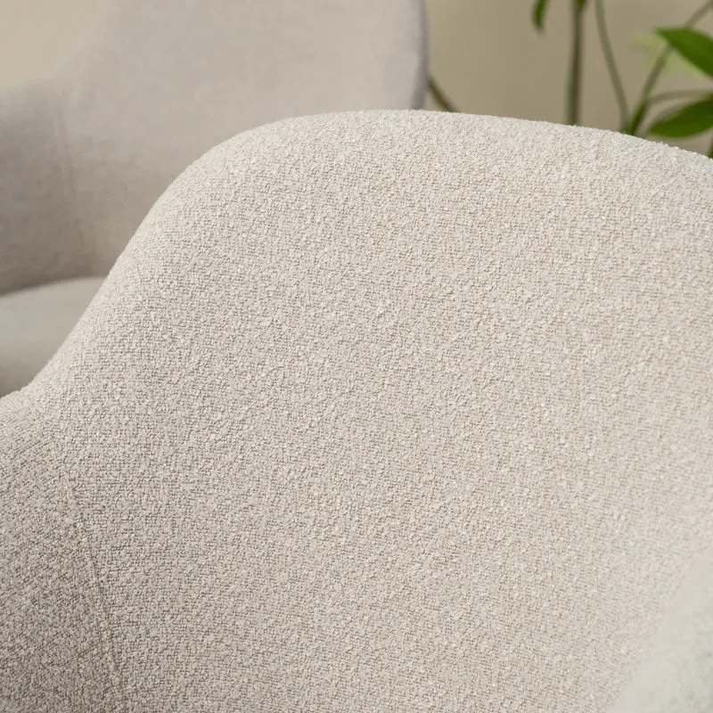 Fauteuil salle à manger Neve [Lot de 2] [Tissu Bouclette]