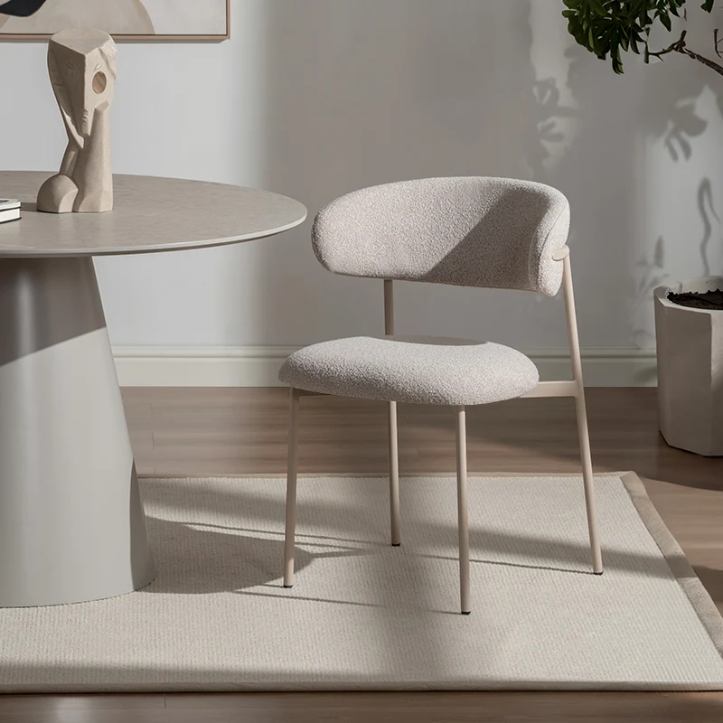 Chaise de salle à manger Zahra [Lot de 2] [Tissu Boucle][Tissu effet lin] [⌀ 1.9 cm]