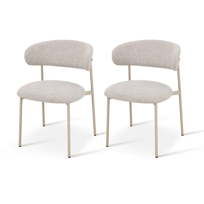Chaise de salle à manger Zahra [Lot de 2] [Tissu Boucle][Tissu effet lin] [⌀ 1.9 cm]