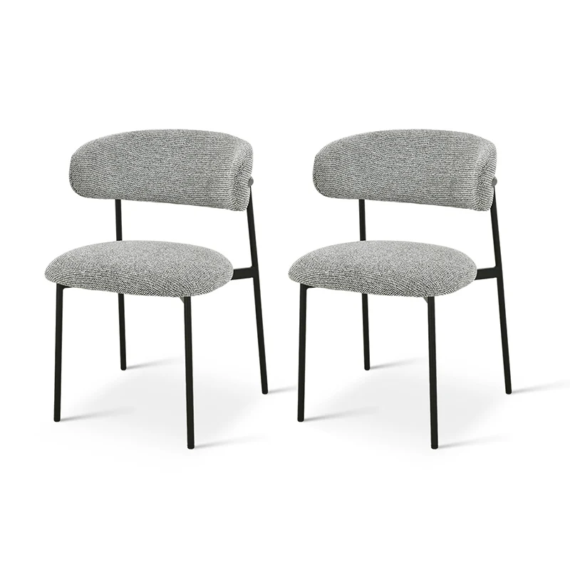 Chaise de salle à manger Zahra [Lot de 2] [Tissu Boucle][Tissu effet lin] [⌀ 1.9 cm]