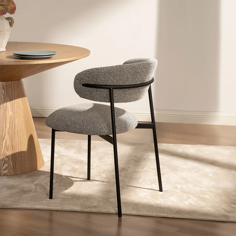 Chaise de salle à manger Zahra [Lot de 2] [Tissu Boucle][Tissu effet lin] [⌀ 1.9 cm]