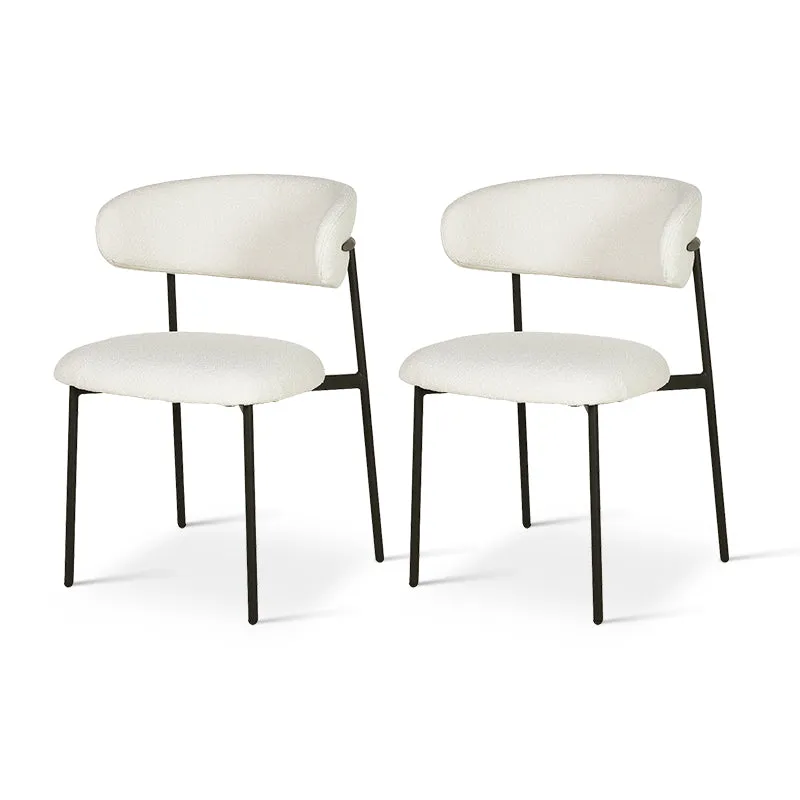 Chaise de salle à manger Zahra [Lot de 2] [Tissu Boucle][Tissu effet lin] [⌀ 1.9 cm]