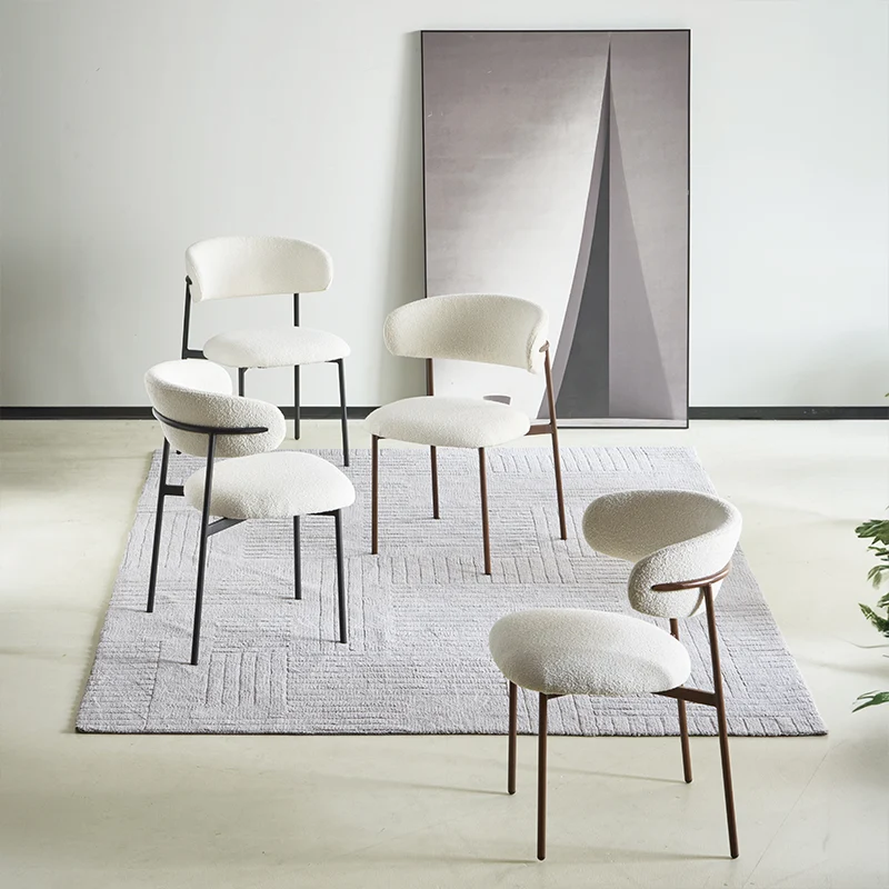 Chaise de salle à manger Zahra [Lot de 2] [Tissu Boucle][Tissu effet lin] [⌀ 1.9 cm]