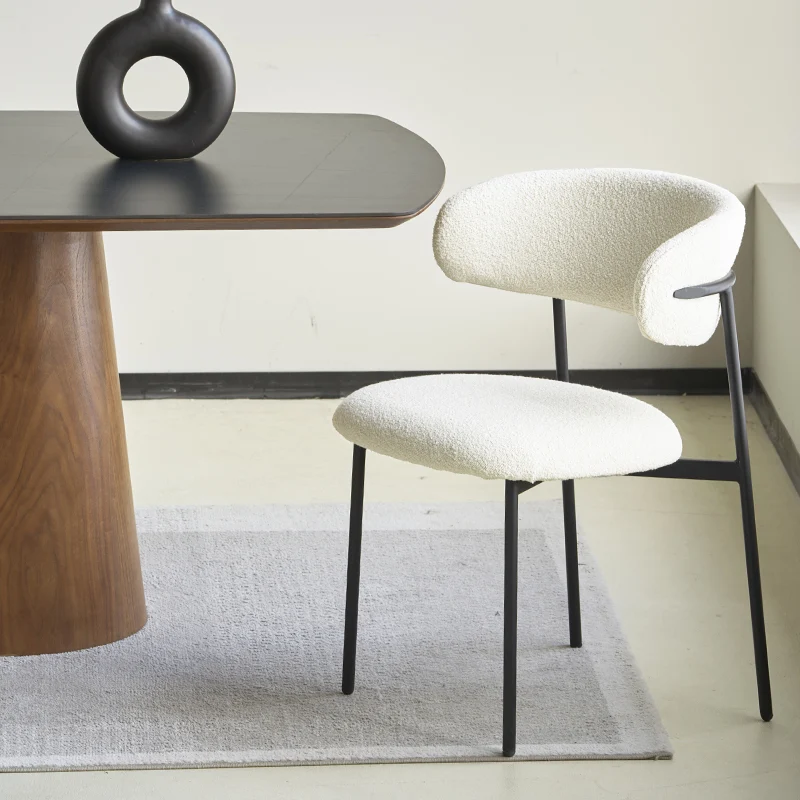 Chaise de salle à manger Zahra [Lot de 2] [Tissu Boucle][Tissu effet lin] [⌀ 1.9 cm]