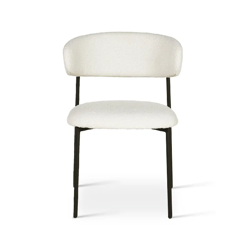 Chaise de salle à manger Zahra [Lot de 2] [Tissu Boucle][Tissu effet lin] [⌀ 1.9 cm]