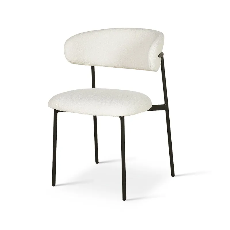 Chaise de salle à manger Zahra [Lot de 2] [Tissu Boucle][Tissu effet lin] [⌀ 1.9 cm]