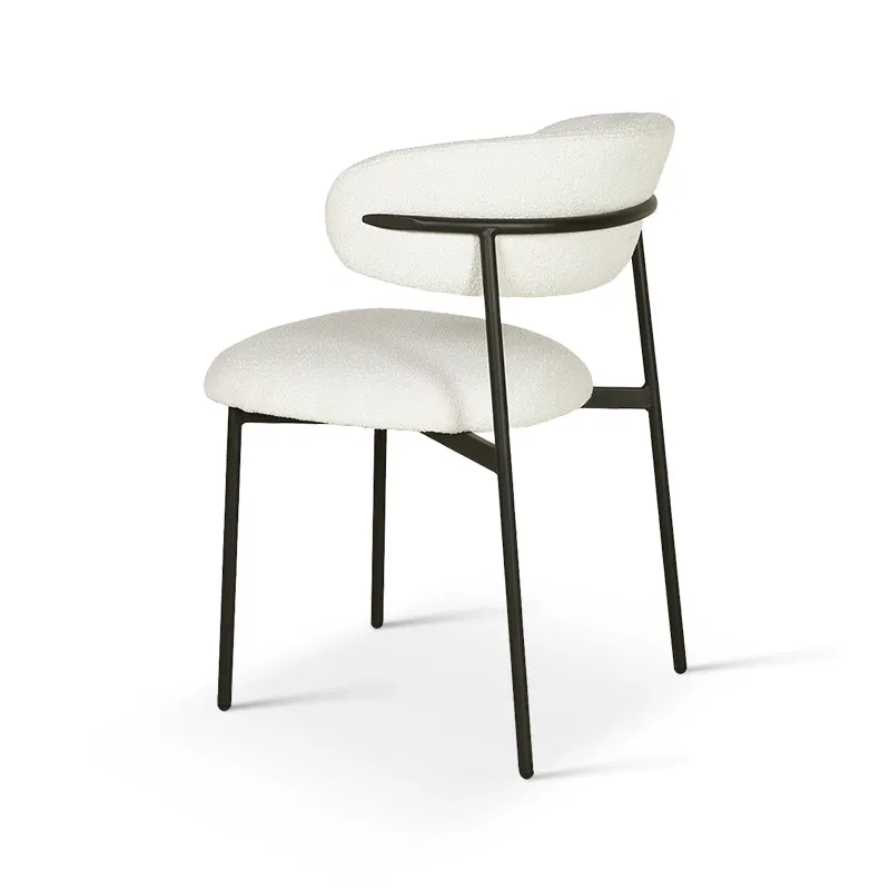 Chaise de salle à manger Zahra [Lot de 2] [Tissu Boucle][Tissu effet lin] [⌀ 1.9 cm]