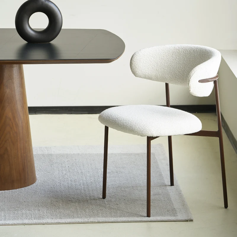 Chaise de salle à manger Zahra [Lot de 2] [Tissu Boucle][Tissu effet lin] [⌀ 1.9 cm]