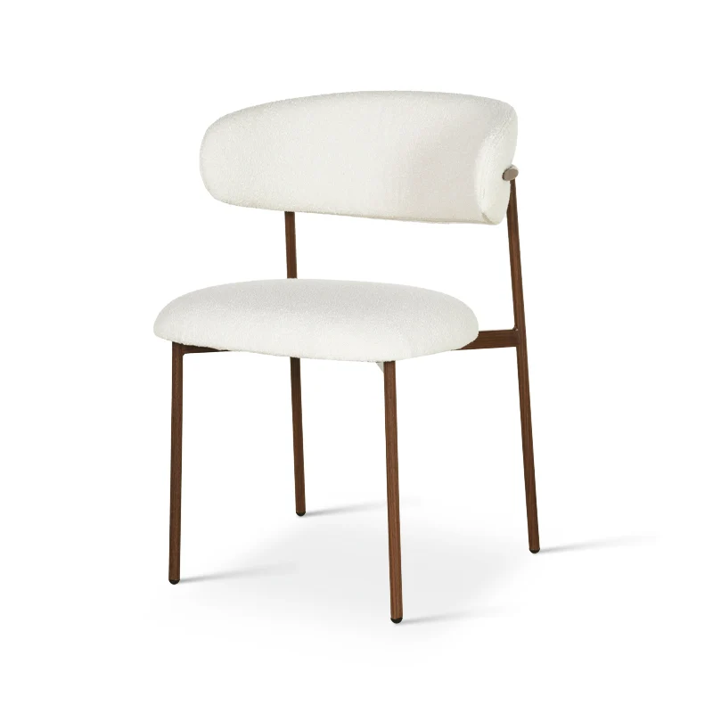 Chaise de salle à manger Zahra [Lot de 2] [Tissu Boucle][Tissu effet lin] [⌀ 1.9 cm]