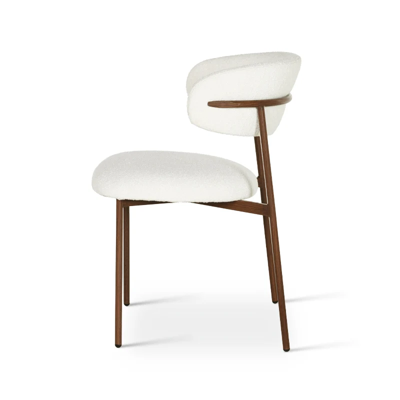 Chaise de salle à manger Zahra [Lot de 2] [Tissu Boucle][Tissu effet lin] [⌀ 1.9 cm]
