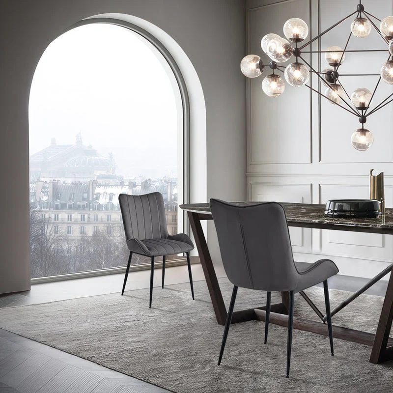 Chaise de Salle à Manger Edith [Lot de 2] [Velours]