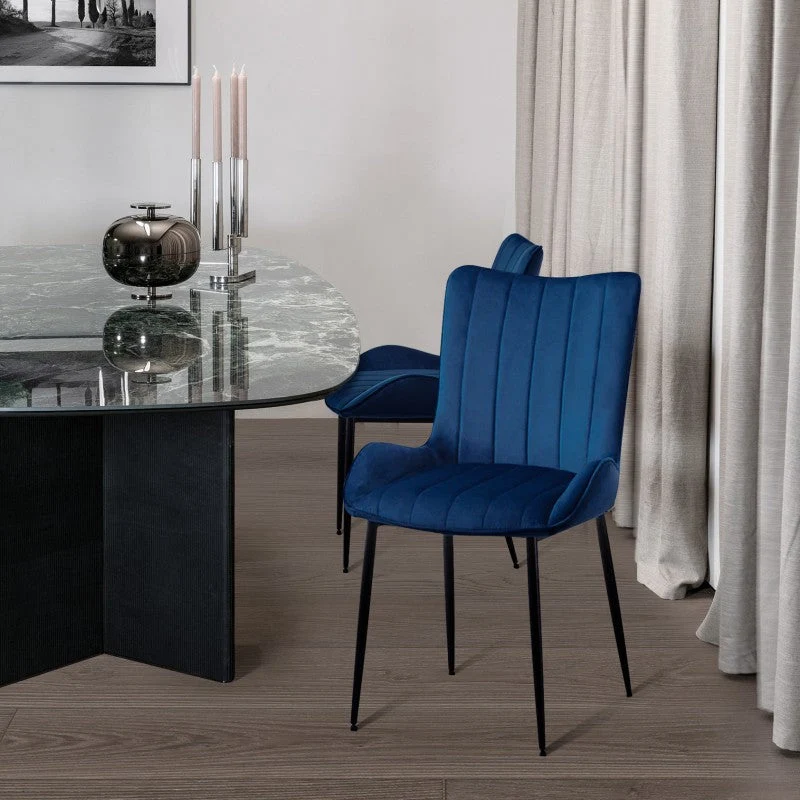 Chaise de Salle à Manger Edith [Lot de 2] [Velours]
