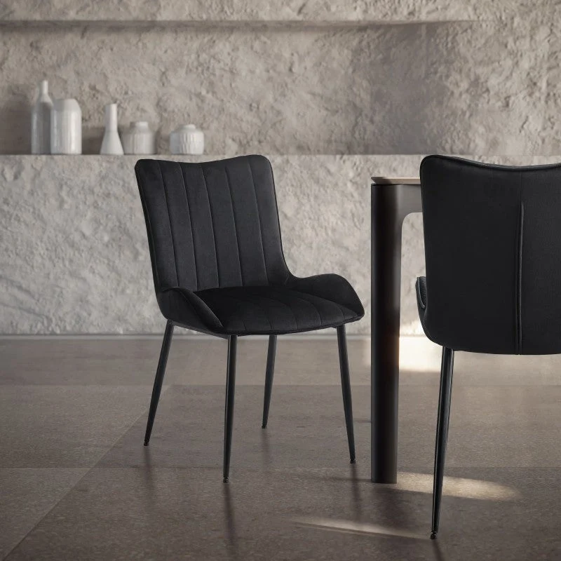 Chaise de Salle à Manger Edith [Lot de 2] [Velours]