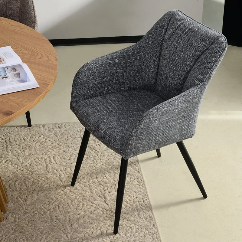 Fauteuil salle à manger Sienna Garden [Lot de 2] [Tissu effet lin]
