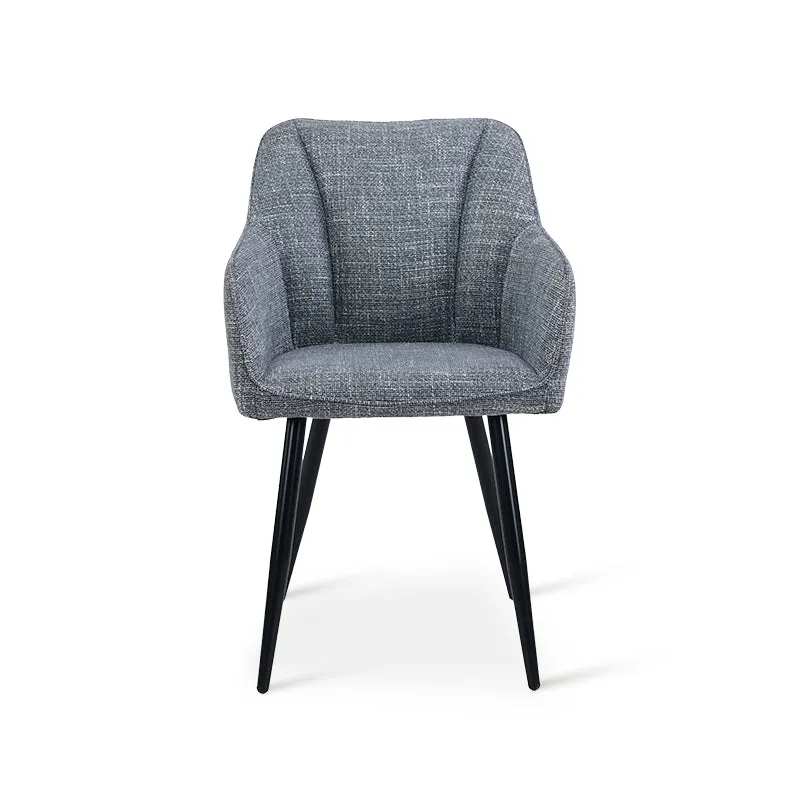 Fauteuil salle à manger Sienna Garden [Lot de 2] [Tissu effet lin]