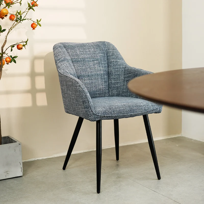 Fauteuil salle à manger Sienna Garden [Lot de 2] [Tissu effet lin]