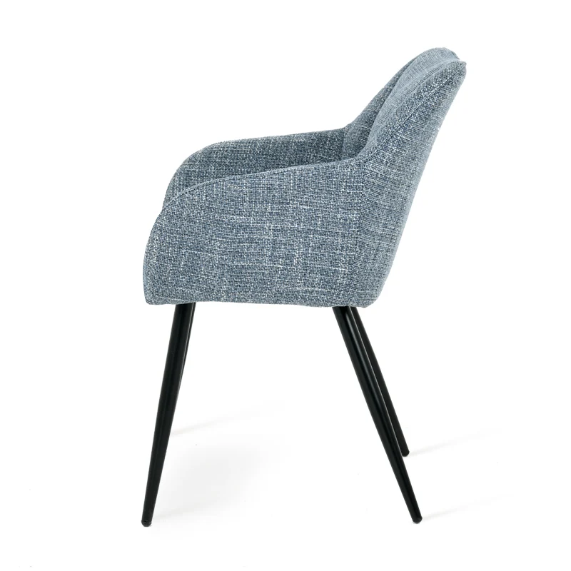 Fauteuil salle à manger Sienna Garden [Lot de 2] [Tissu effet lin]