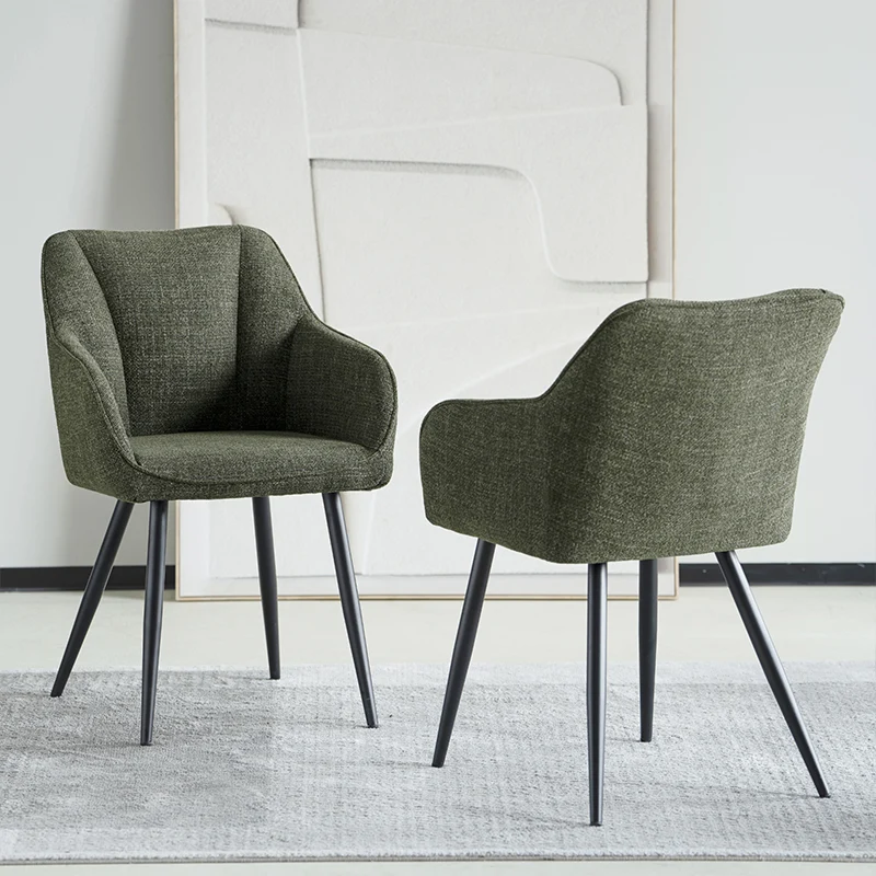 Fauteuil salle à manger Sienna Garden [Lot de 2] [Tissu effet lin]