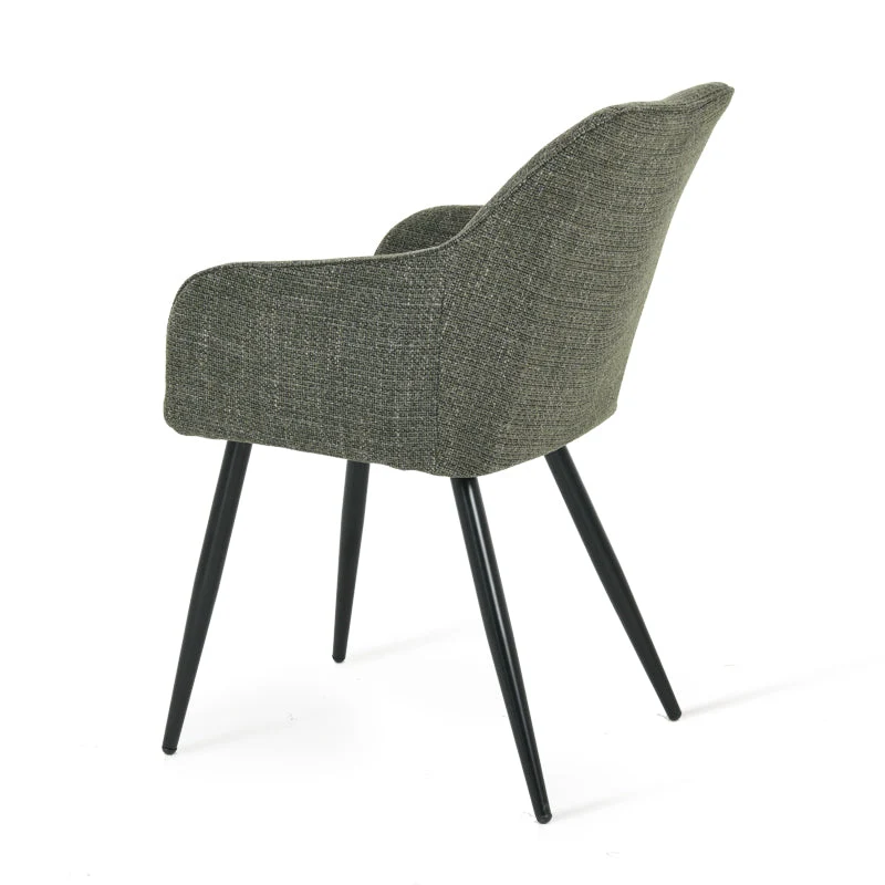 Fauteuil salle à manger Sienna Garden [Lot de 2] [Tissu effet lin]