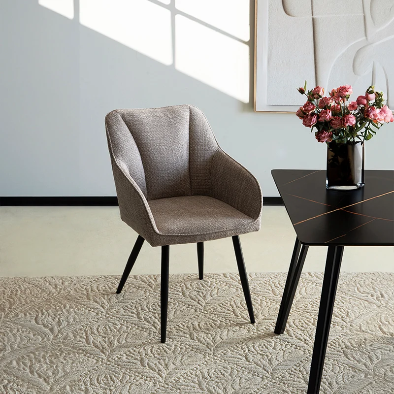Fauteuil salle à manger Sienna Garden [Lot de 2] [Tissu effet lin]