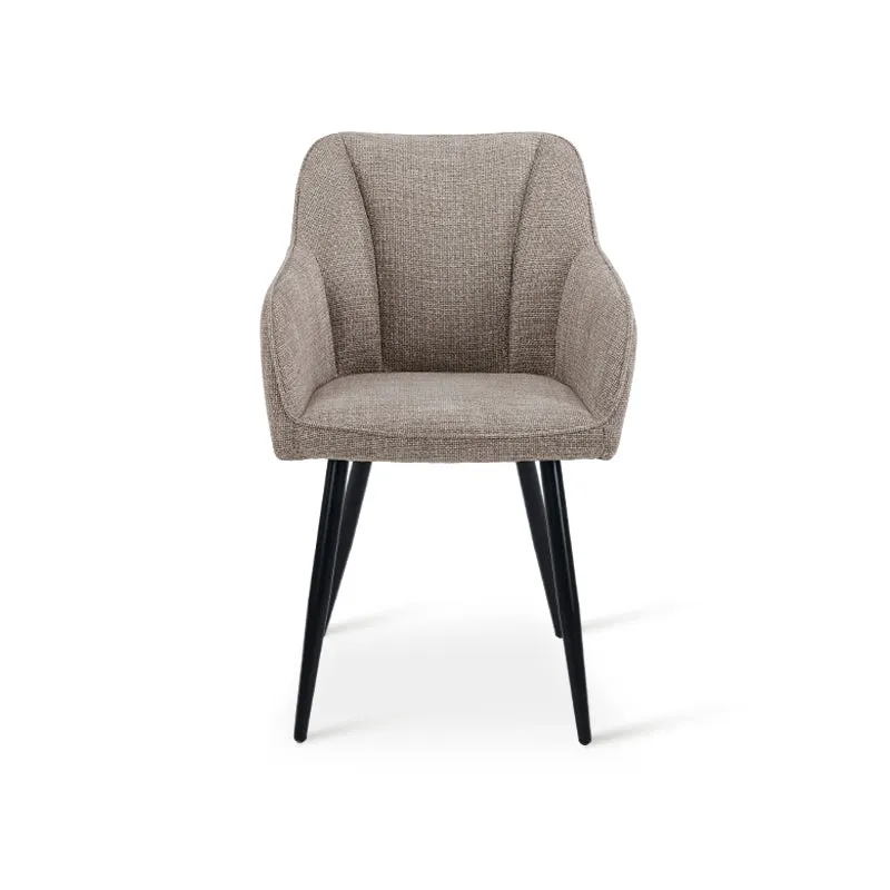 Fauteuil salle à manger Sienna Garden [Lot de 2] [Tissu effet lin]