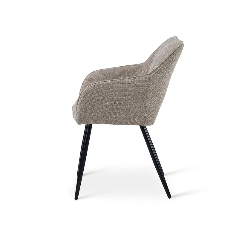 Fauteuil salle à manger Sienna Garden [Lot de 2] [Tissu effet lin]