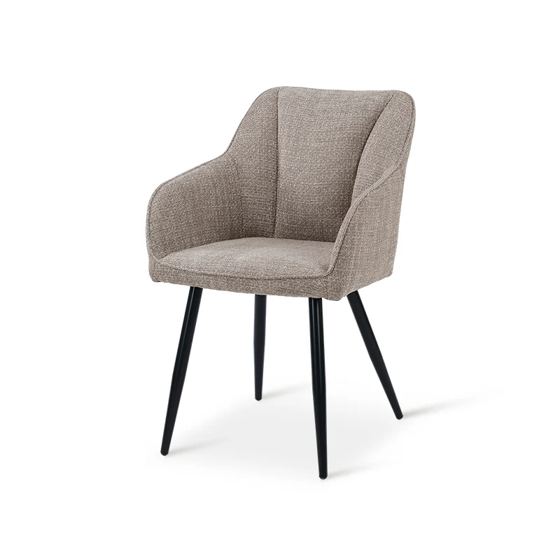Fauteuil salle à manger Sienna Garden [Lot de 2] [Tissu effet lin]