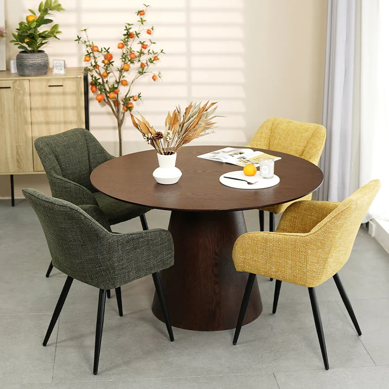 Fauteuil salle à manger Sienna Garden [Lot de 2] [Tissu effet lin]
