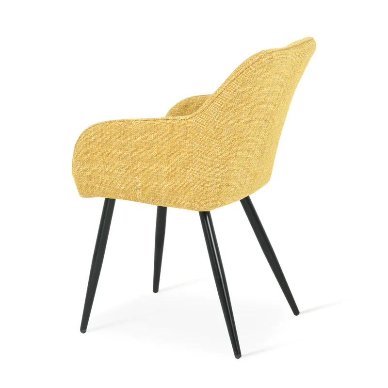 Fauteuil salle à manger Sienna Garden [Lot de 2] [Tissu effet lin]