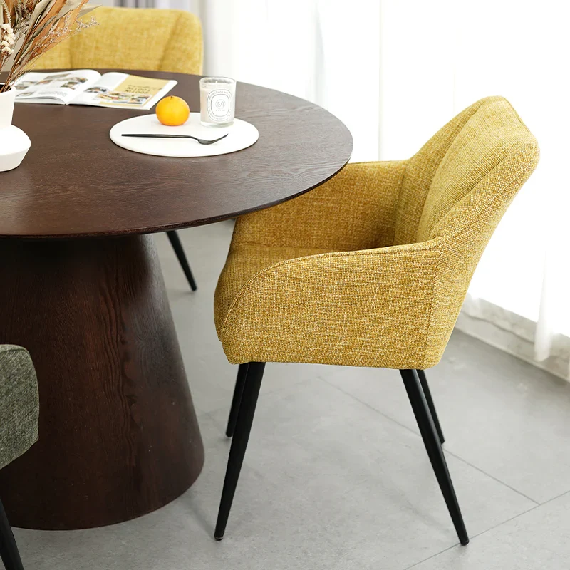 Fauteuil salle à manger Sienna Garden [Lot de 2] [Tissu effet lin]