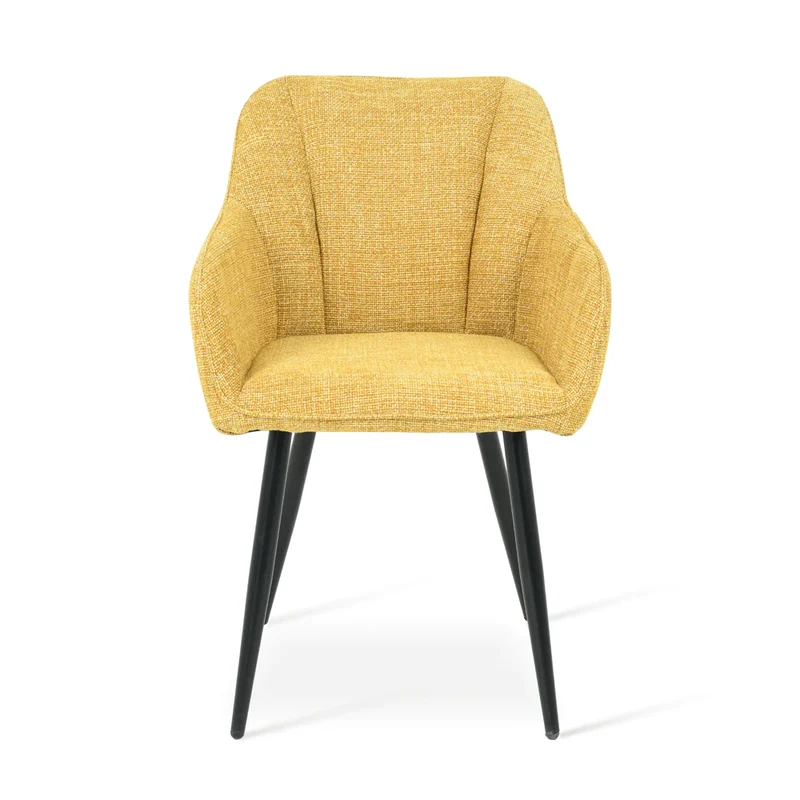 Fauteuil salle à manger Sienna Garden [Lot de 2] [Tissu effet lin]