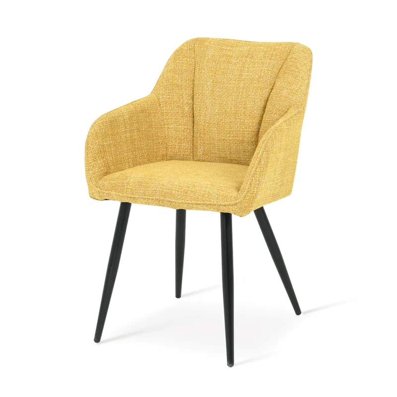 Fauteuil salle à manger Sienna Garden [Lot de 2] [Tissu effet lin]