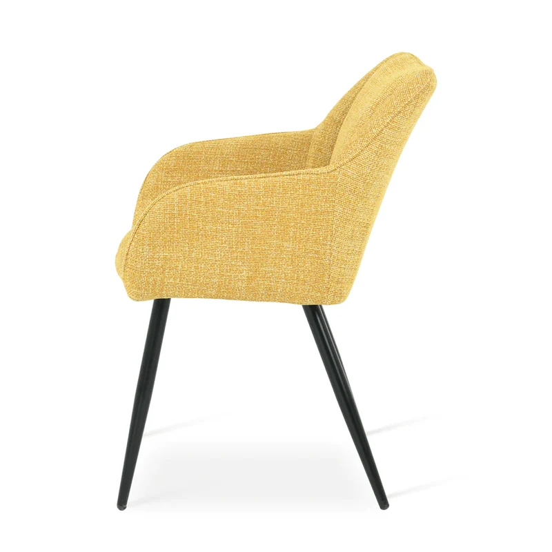 Fauteuil salle à manger Sienna Garden [Lot de 2] [Tissu effet lin]