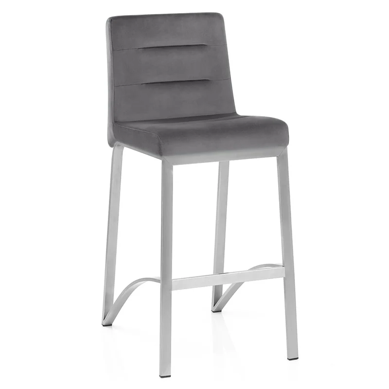 Tabouret Velours - Stella Gris Foncé
