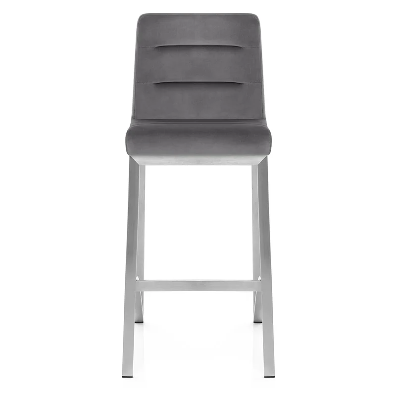 Tabouret Velours - Stella Gris Foncé