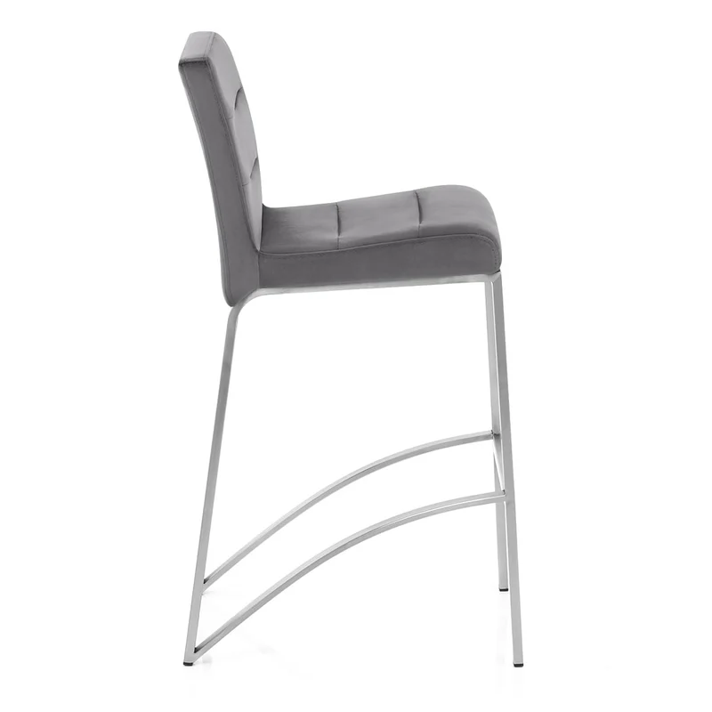 Tabouret Velours - Stella Gris Foncé