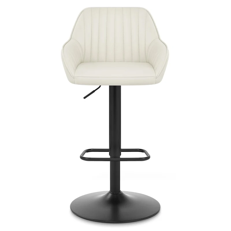 Tabouret Cuir Véritable - Sol Crème