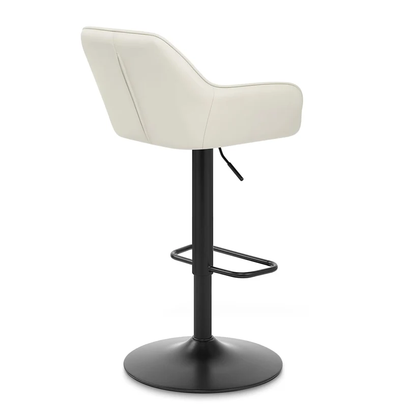 Tabouret Cuir Véritable - Sol Crème