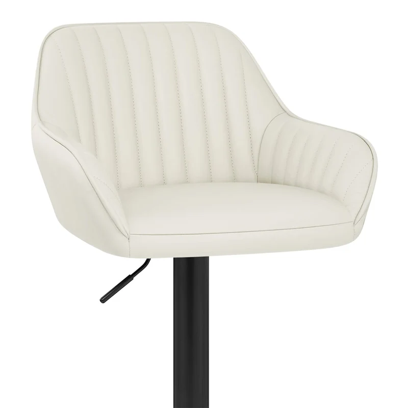 Tabouret Cuir Véritable - Sol Crème