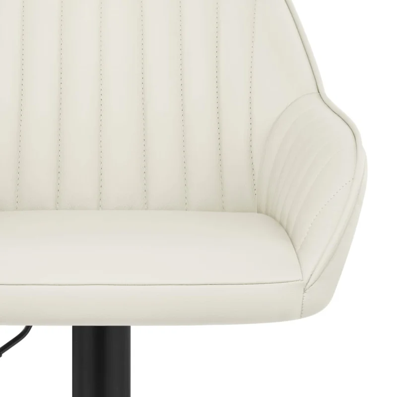 Tabouret Cuir Véritable - Sol Crème