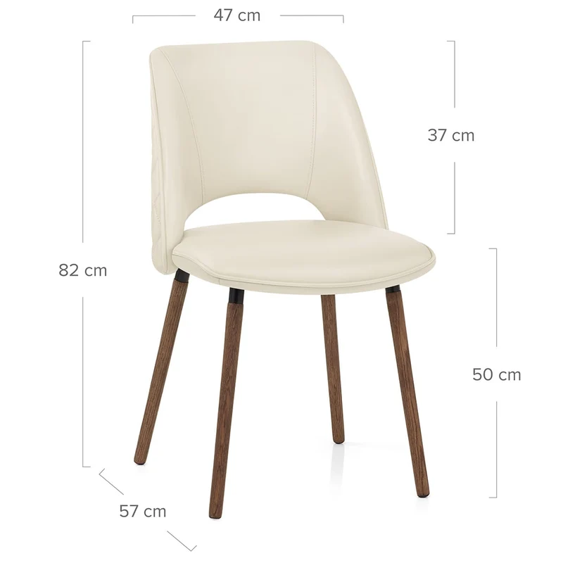 Chaise Cuir Véritable - Santo Crème