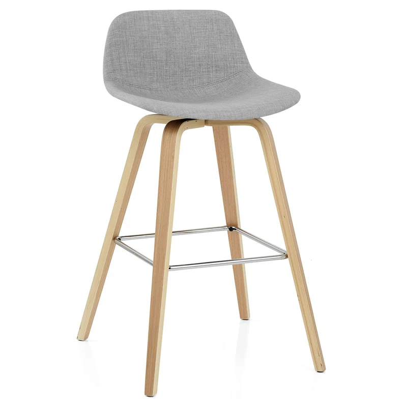 Tabouret De Bar Bois Tissu - Reef Gris
